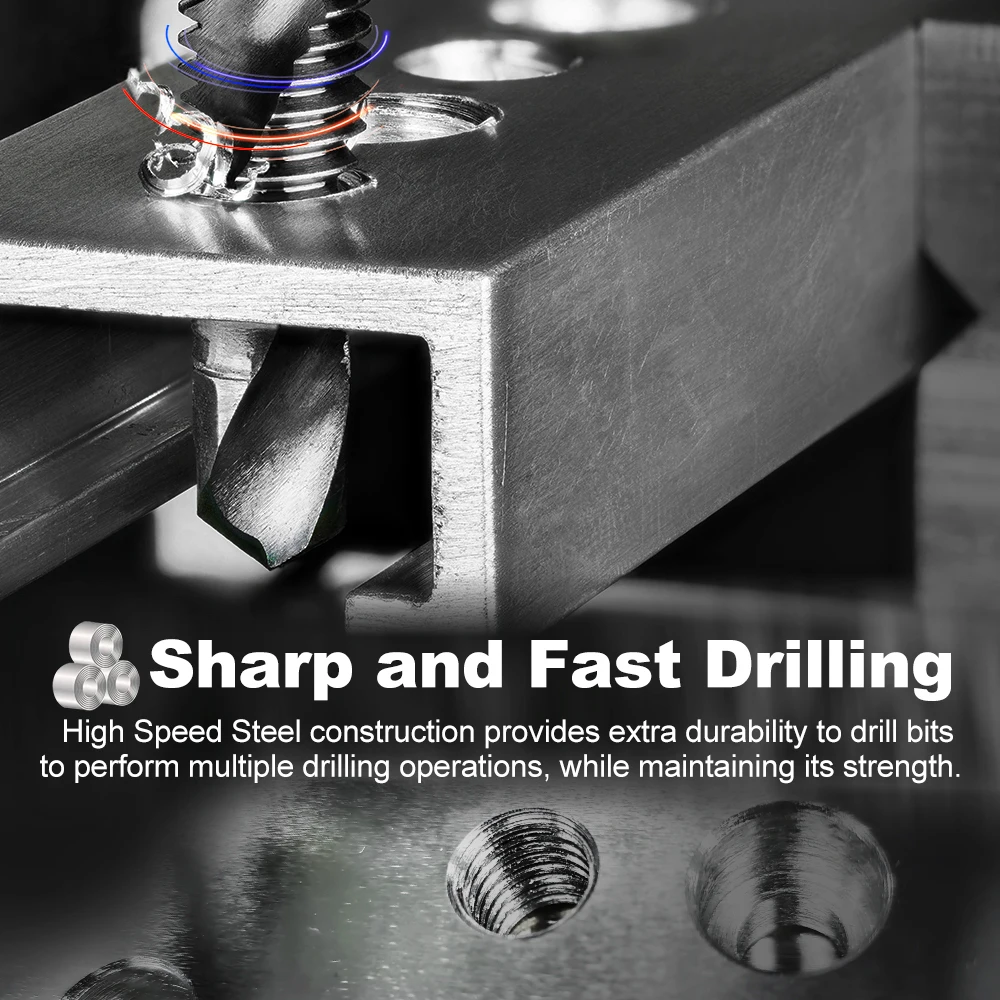 CMCP 7종 육각 샹크 HSS 나사산 메트릭 탭 드릴 비트 나사산 가공용 복합 탭 M3 M4 M5 M6 M8 M10 M12 수공구