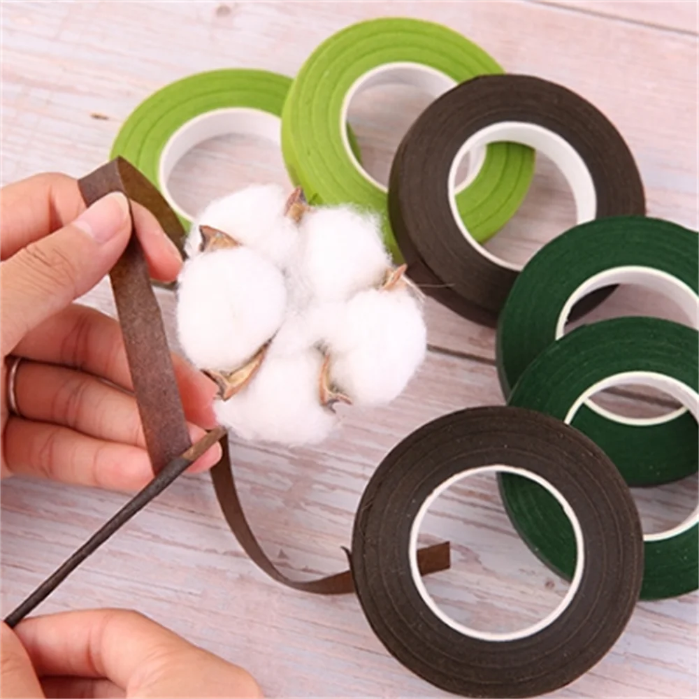Eco-Friendly Floral Design Kit: Green Flower Stem Sticks with Self-Adhesive Floriculture Tape