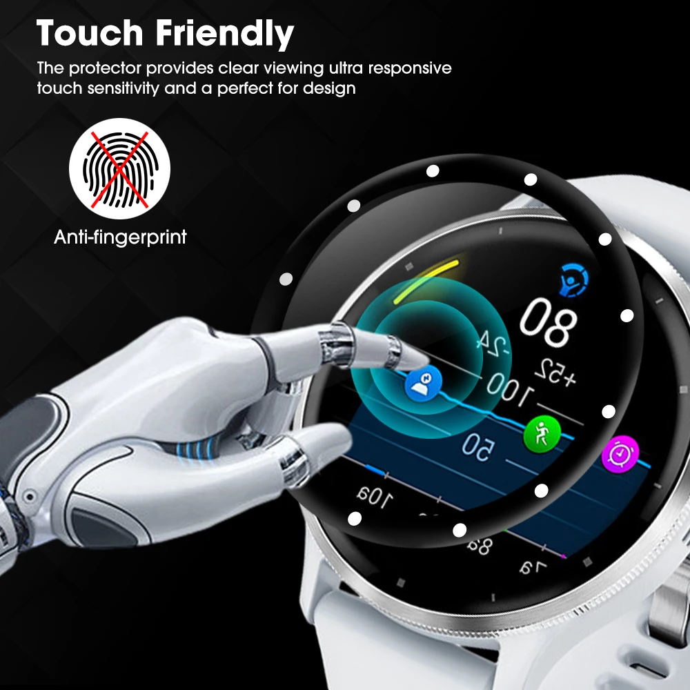 Soft 3D Curved Screen Protector Film - Anti-Scratch Protection for Smartwatches (1/3 Pack)