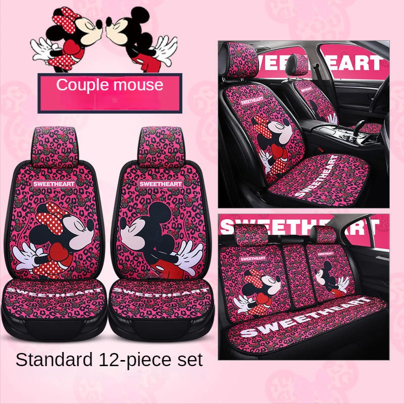 Cute Cartoon Mickey Minnie Car Seat Cover Fabric Cushion Four Seasons