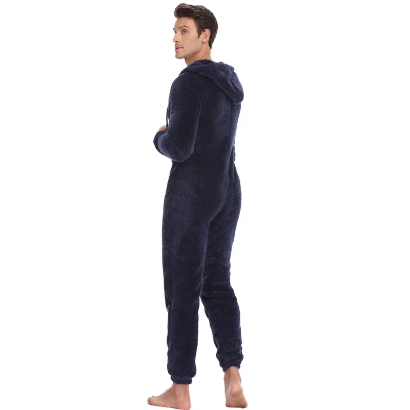 

Onesies Men Adult Sleepwear Jumpsuits Piece Sleep Onesie Male Hooded Warm Teddy For Pyjamas One Lounge Fleece Fluffy