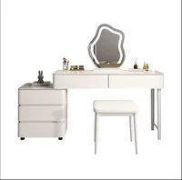 Ensemble de Table de maquillage moderne, ensemble de meubles de chambre à coucher, coiffeuse avec miroir et tiroirs 4