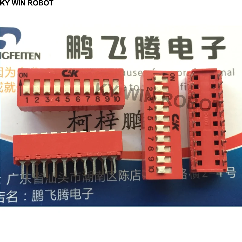 

1PCS Original American BD10 in-line 10-bit dial code switch 2.54mm flat dial 10P dial red