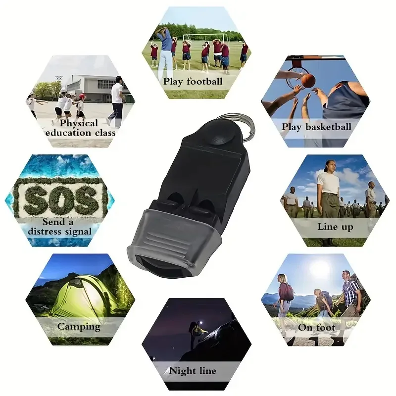 High-Pitched 130DB Referee Whistle for Basketball, Football, Camping, and Emergency Calls-ABS Body Material