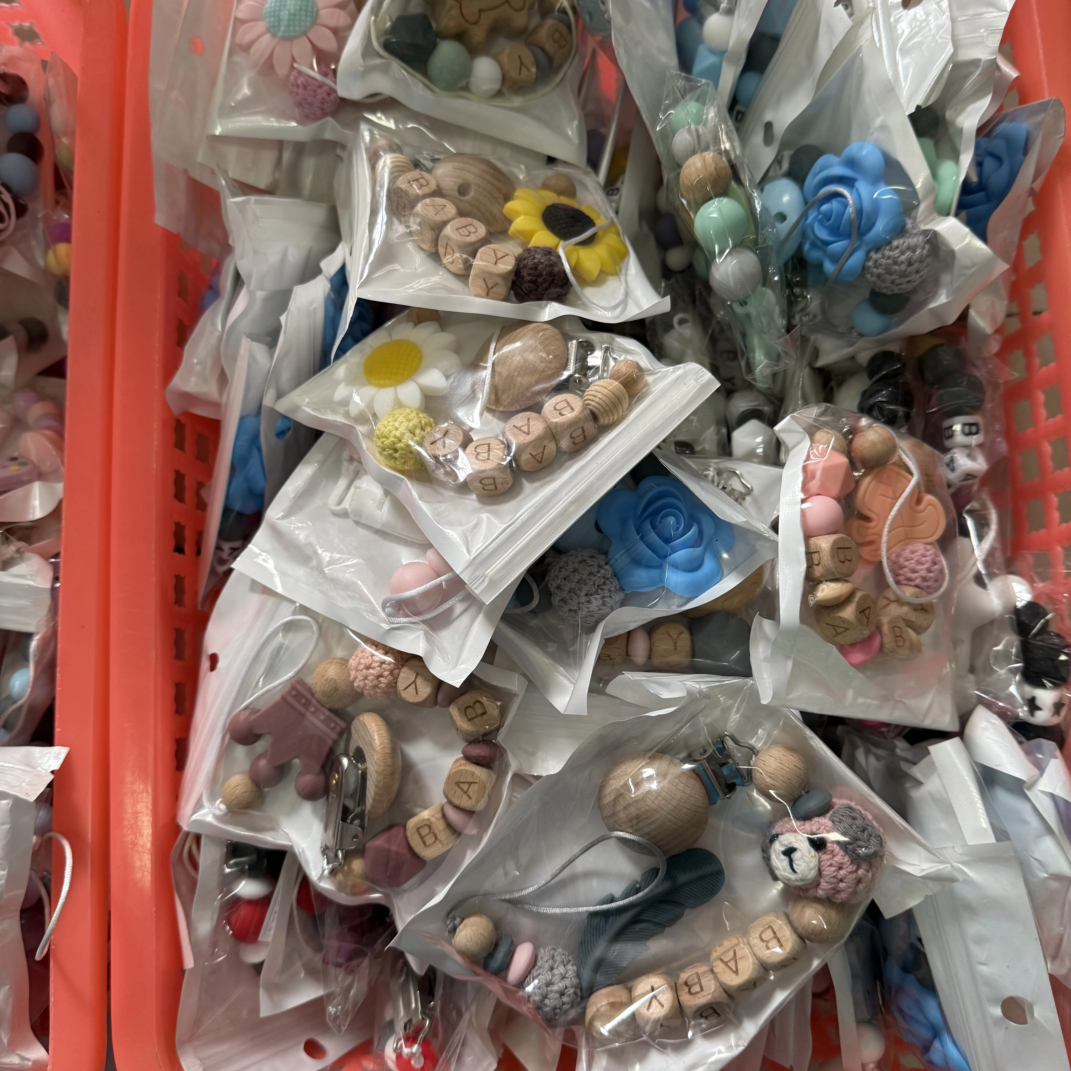 10Pcs Bulk Baby Pacifier Clips Chain Mixed Colors Silicone Teether Dummy Leash Anti-Lost Holder for Infants Toddlers (Wholesale)