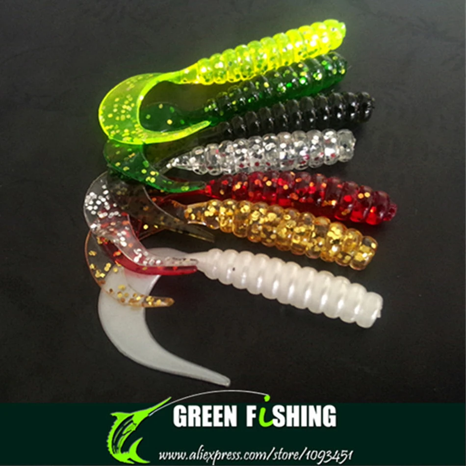 

Free shipping 50pcs 5cm super soft silica artificial worm grub bait for fishing lure / soft body maggot lure worm isca bait