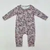 new rts  boys romper wholesale boutique  leopard pattern boys zipper Bamboo romper 1