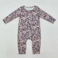 new rts  boys romper wholesale boutique  leopard pattern boys zipper Bamboo romper 1