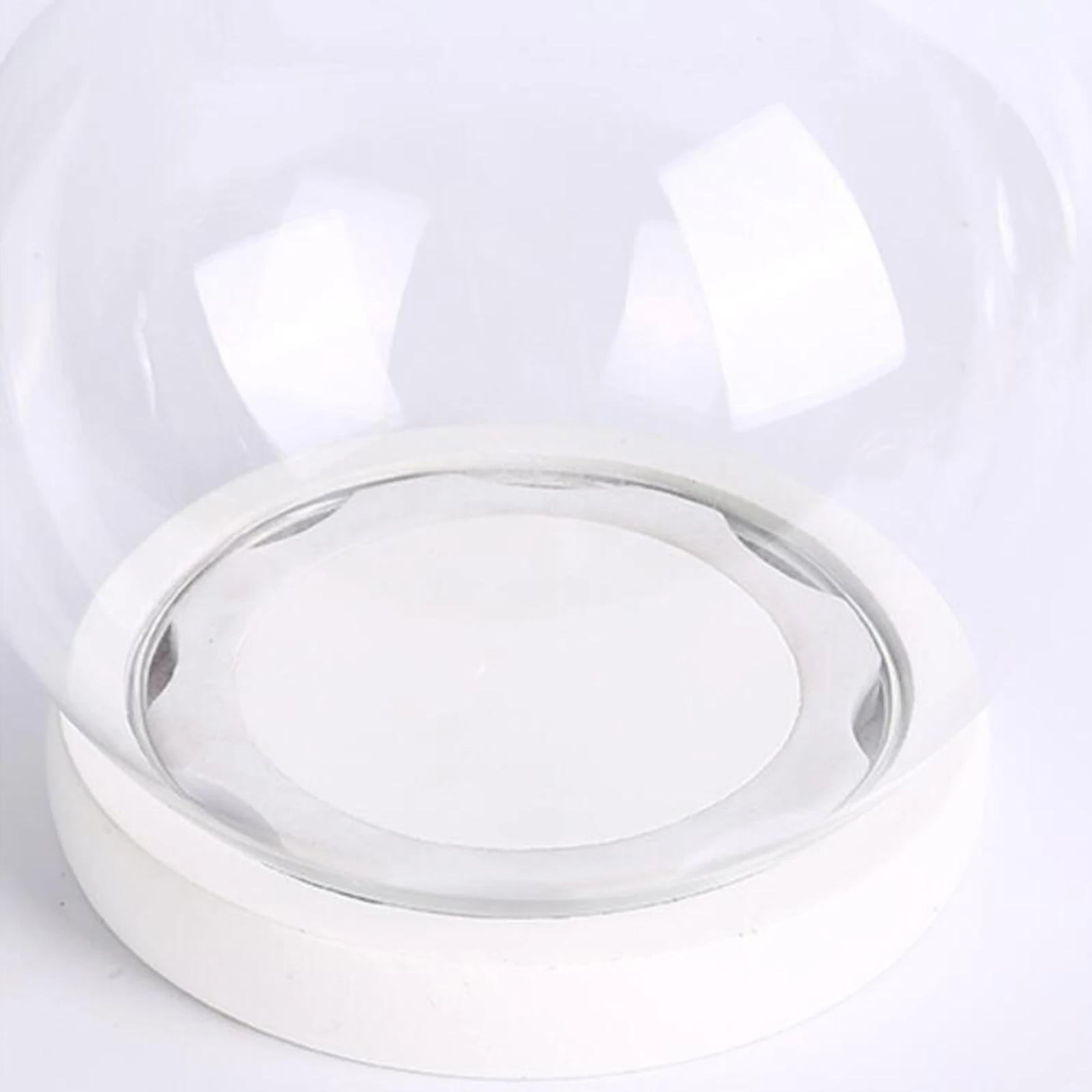Mini Glass Dome Container with Base for Flower Small Plant Decor Round Jar Display
