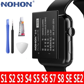 NOHON Battery For Apple Watch Series 1 2 3 4 5 SE 6 7 8 SE2 Replacement Batteries For iWatch S1 S2 S3 GPS LTE SE2 S4 S5 S6 S7 S8
