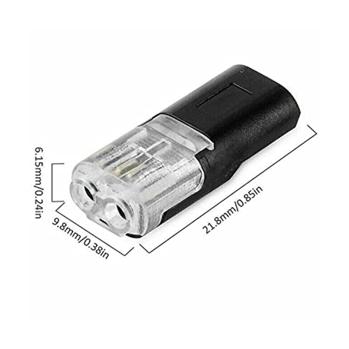 50PCS Double-Wire Push-In Connector with Locking Buckle,Low Voltage Wire Connectors,No Wire-Stripping Required