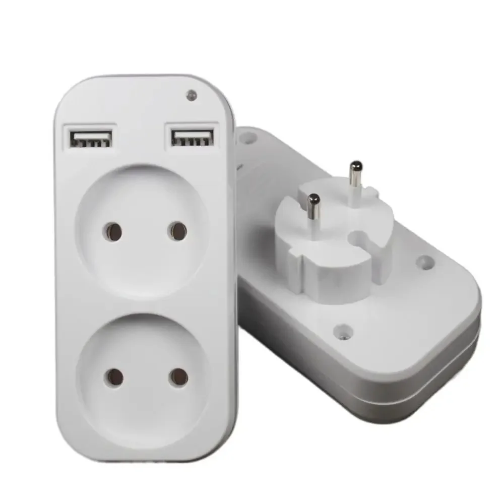 Multi Functional Socket Wall USB Plug Type C Adapter Double USB Socket For Phone Charge Double Port Extension Electrical Outlet