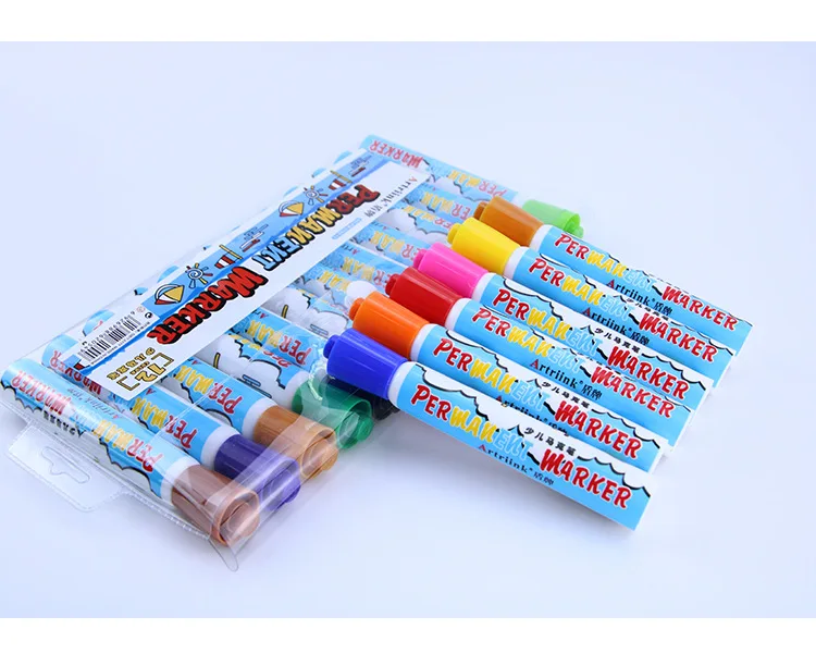 Children's 12-color marker set student large-capacity watercolor pens, color oil painting pens and stationery .