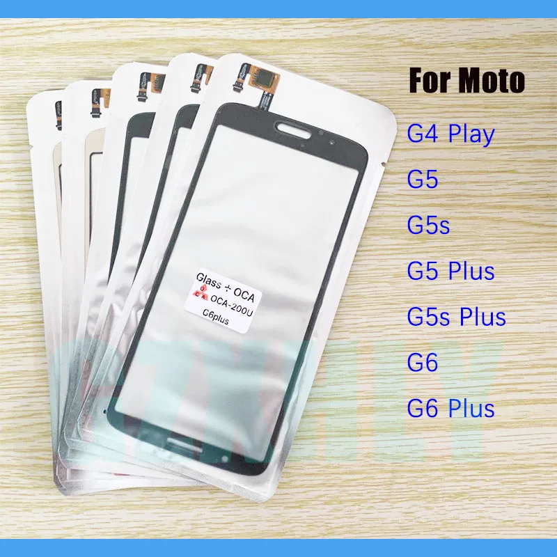 

10Pcs/lot Front Touch Screen Glass + OCA LCD Outer Lens For Motorola Moto G5 G5s G6 Plus G4 Play Digitizer Outer Panel