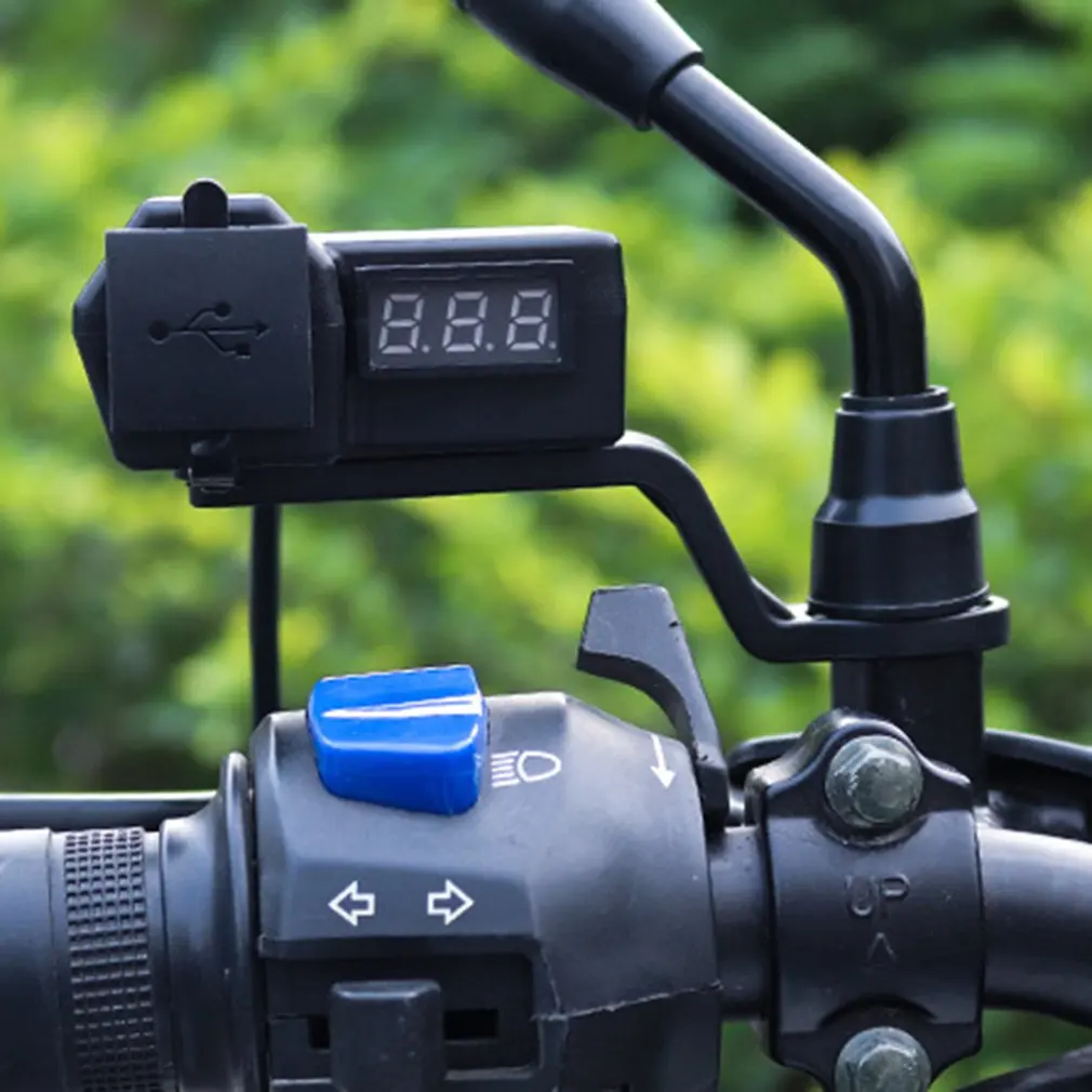 

Motorcycle Multifunctional Dual USB Mobile Phone Charger Adapter with Voltmeter Silicone ABS Plastic Motorcycle Accessories