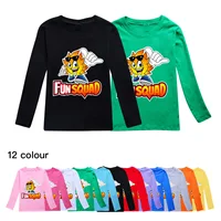 New Spring Summer Boys Clothes Kids Cosplay Fun Squad Gaming Long Sleeve T-shirt Cotton Casual Children Pullover Girls Tees Tops 1