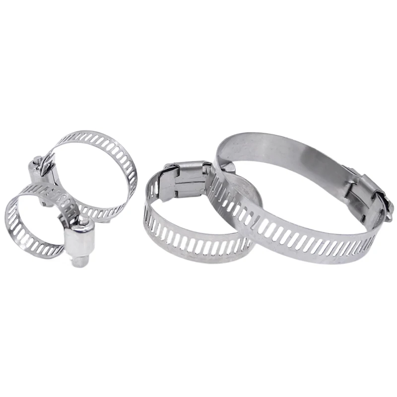 2/10pcs Adjustable Hose Clamps 304 Stainless Steel Hoop 6mm-600mm Screw Band Car Fuel Pipe Clips Worm Gear Clip Fixed Tools