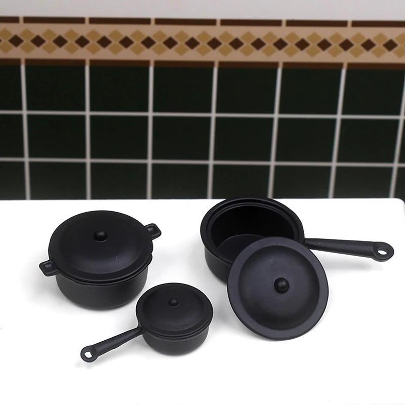 

1:12 миниатюрная кастрюля для кукольного домика с крышкой, газовая плита, кухонная модель, декоративная игрушка, аксессуары для кукольного домика