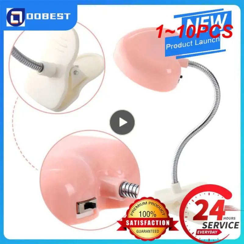 

1~10PCS Mini Heart Clip Desk Lamp LED Book Light Lamps Reading Book Desk Keyboard Light Eyes- Energy Save Night