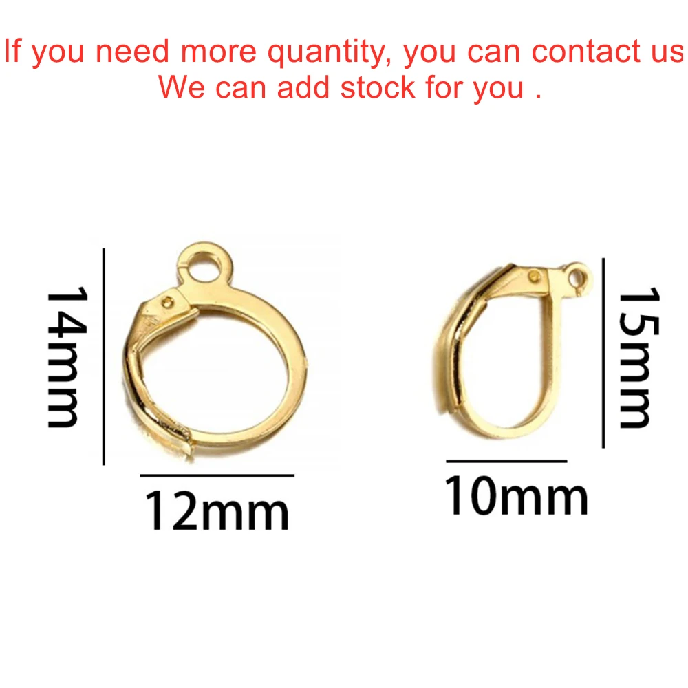 50pcs/lot Gold Silver French Lever Earring Hooks Wire Settings Base Hoops  Earrings For DIY Jewelry Making Supplies Wholesale