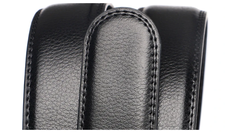 Herren-Gürtel aus echtem Leder, Metall, automatische Schnalle, Ratsche, Rindsleder-Gürtel für Jeans, Lederband, Gürtel für Herren, Hosen, Bund Carta – Detail 15