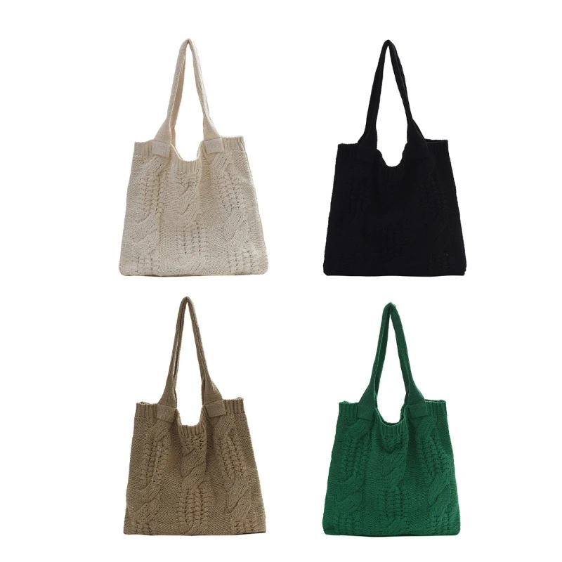

Women's Knitted Tote Bag Bohemian Mesh Shoulder Bag for Beach or Daily Use