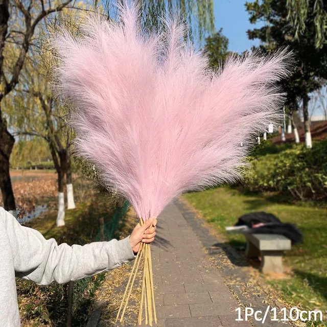 1Pcs Artificial Pampas Grass Home Room Decor Simulation Reed Flower Bouquet DIY Wedding Decoration Birthday Party Supplies 110cm-F