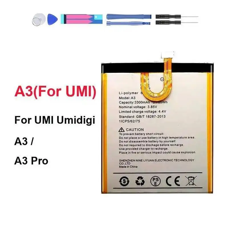 Batteria per telefono cellulare Ecologico di alta qualità 3300Mah per Umidigi Umi A3 Pro - immagine 2