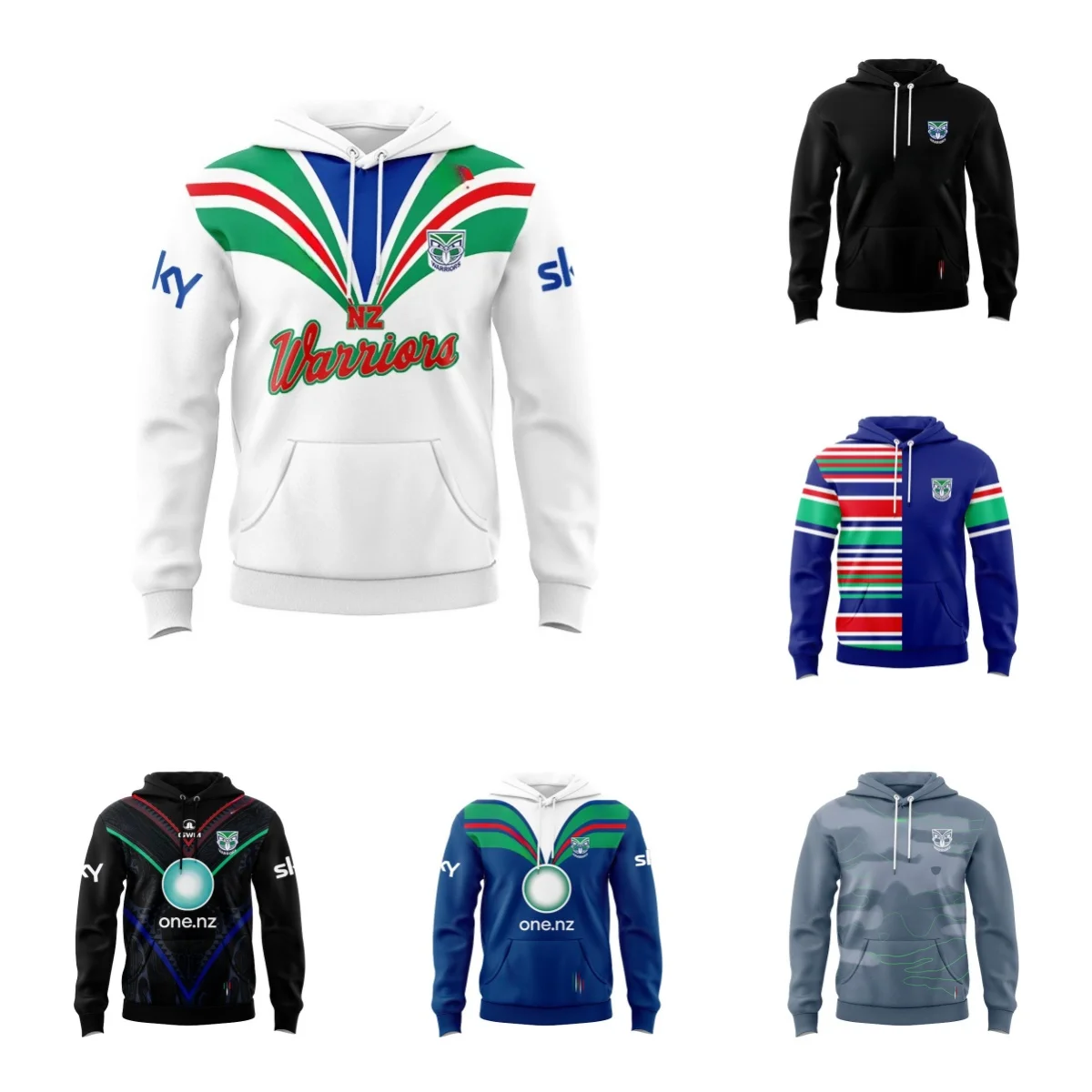 HOODIE NEW ZEALAND WARRIORS MENS REPLICA HERITAGE JERSEY(name and number )