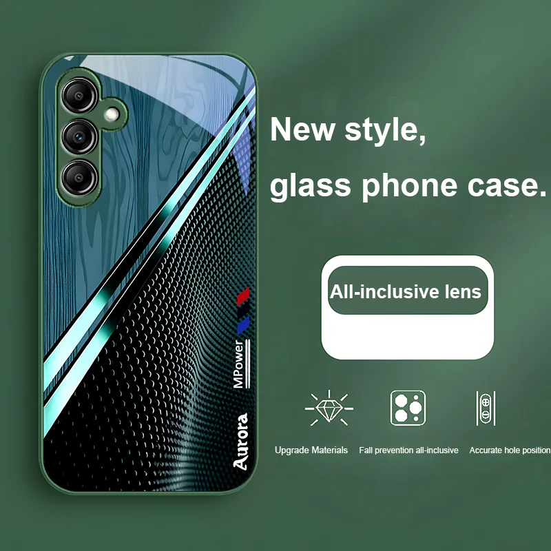 Gradient Wood Grain Green Glass Phone Case