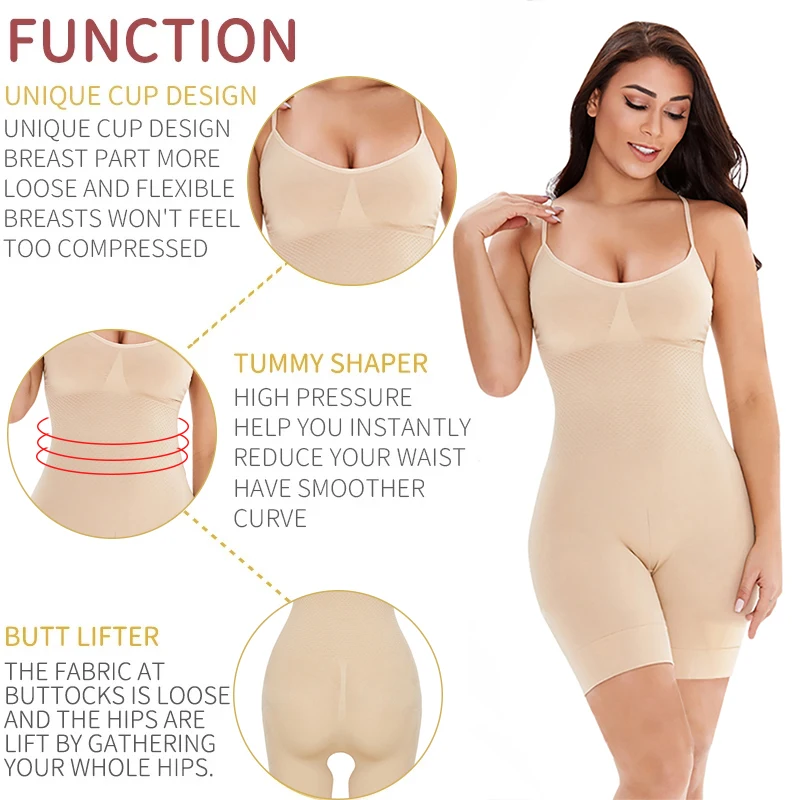 Lilvigor Shapewear for Women Tummy Control Full Bust Body Shaper Bodysuit  Butt Lifter Thigh Slimmer for Daily 