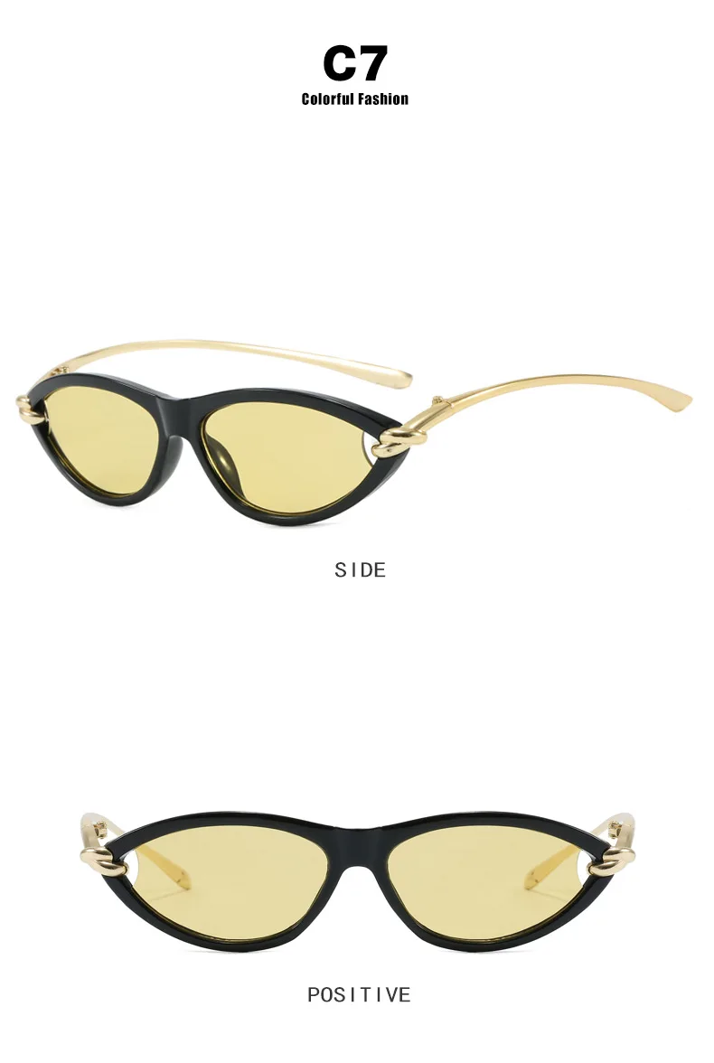Neue Mode Knoten Bein Cat Eye Sonnenbrille für Frauen Vintage Marke Farbverlauf elegante Sonnenbrille Damen sexy Driving Shades UV400 – Detail 10
