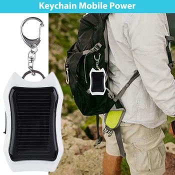 Keychain טלפון נייד גיבוי בנק כוח בנק 950 סולארי חיצוני מטען נייד מטען ציוד לטעינה אוניברסלי לנסיעה רגליים – תמונה 3