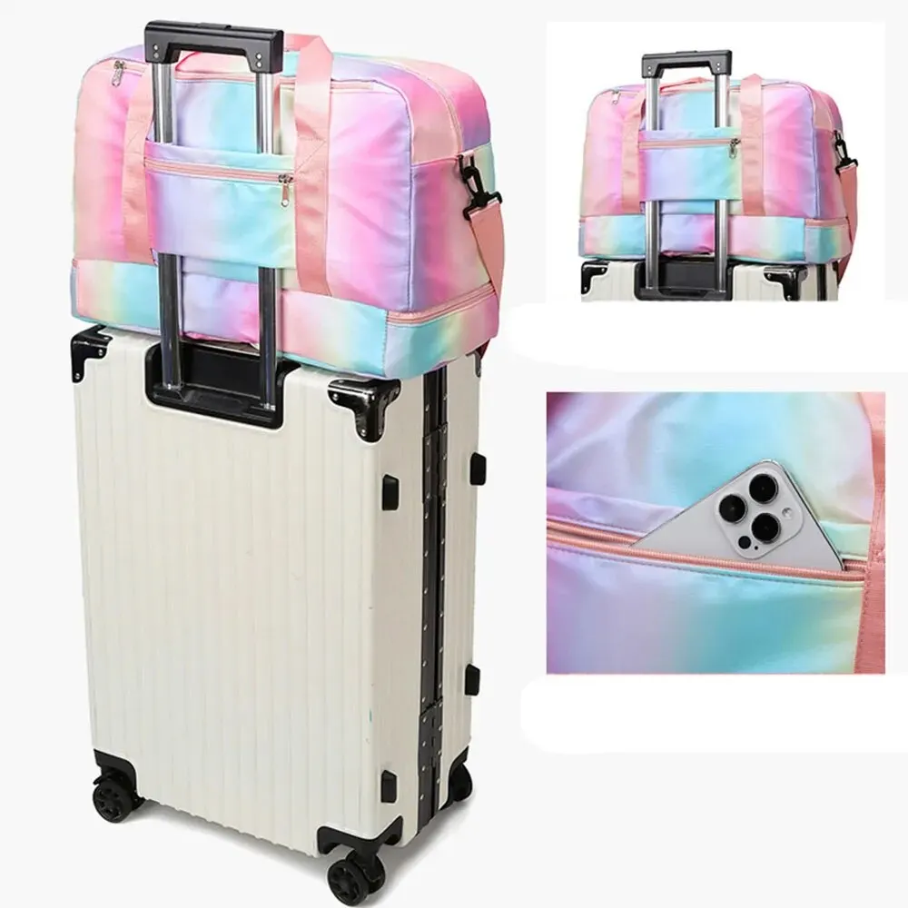 Rainbow Gym Bag Travel Fitness Outdoor Shoulder Sports Student Bag Daily Dry Wet Handbags Duffel