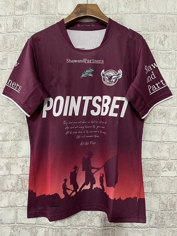 

2023 MANLY SEA EAGLES MENS ANZAC RUGBY JERSEY size S-M-L-XL-XXL-3XL-4XL-5XL