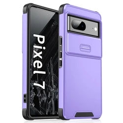 Sleek Slide Camera Case with Lens Protection & Wireless Charging Capability - Shockproof Cover for Pixel 8A (PURPLE)