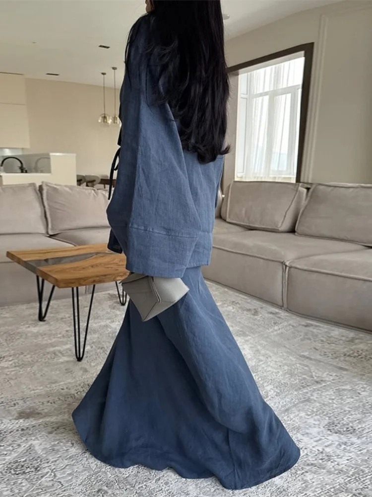 Wmstar Twp Piece Set Women Wholesale Woman 2025 Summer New Laid Back Style Lace Up Cardigan High Waisted Skirt Casual Suit