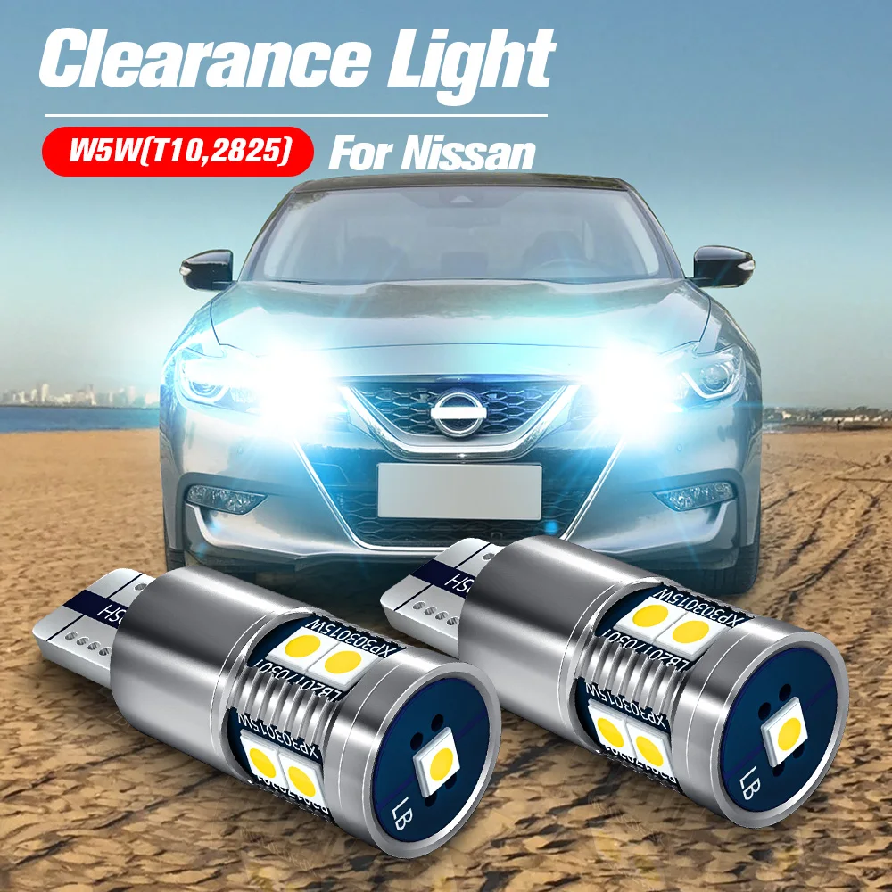 2pcs LED Clearance Light Parking Lamp Bulb W5W T10 For Nissan GTR Juke Leaf Maxima Micra NV200