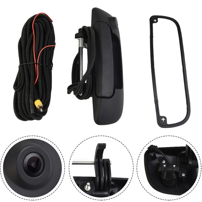 

Waterproof Boot Lid Tailgate Trunk Rear Handle Tail Backup Gate Rearview Camera Compatible for 1500 2500 3500 55276237AA