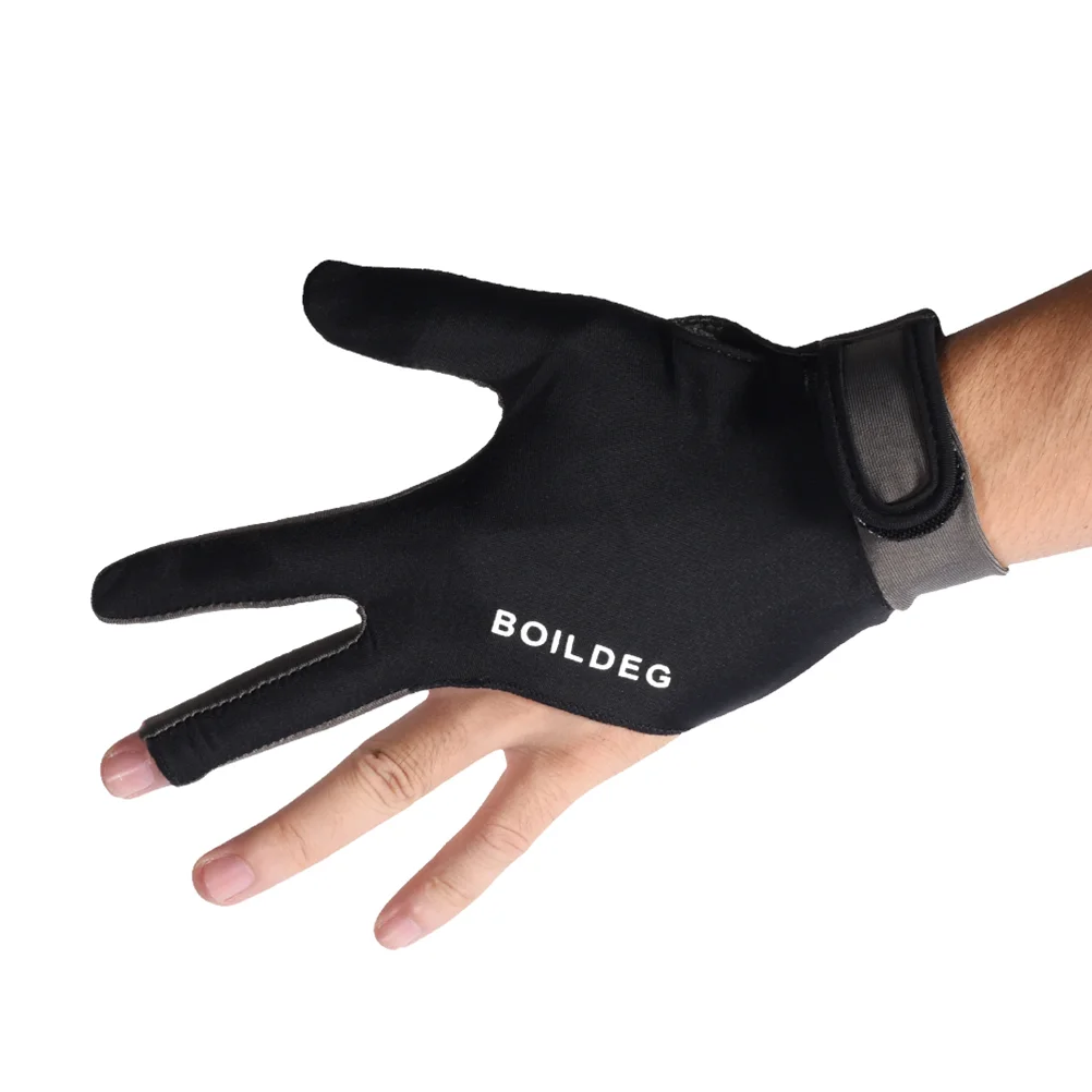 Professional Anti Slip 3 Finger Billiards Glove Lightweight Fabric Snooker Pool Accessory Left Hand Glove Game Equipment