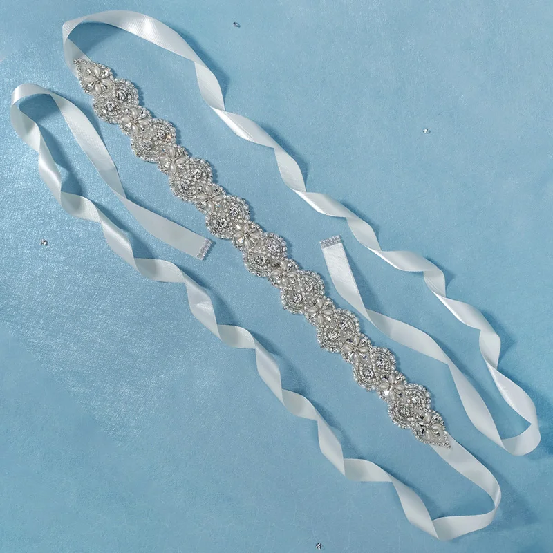 Handmade Rhinestone Belt Party Prom Bridal Wedding Sash Flower Belts for Women bridal waistband