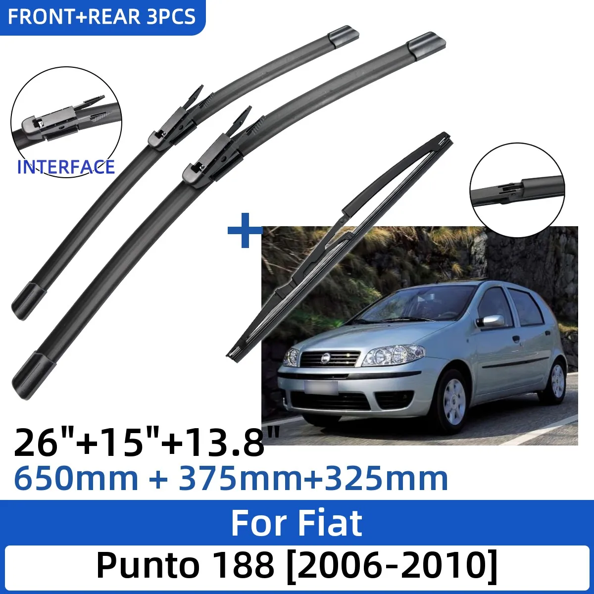 Für Fiat Grande Punto 2005 2006 2007 2008 2009 2010 2011 Frontscheibe  Windschutzscheibe Washer Pinsel Zubehör Auto Wischer Klingen - AliExpress