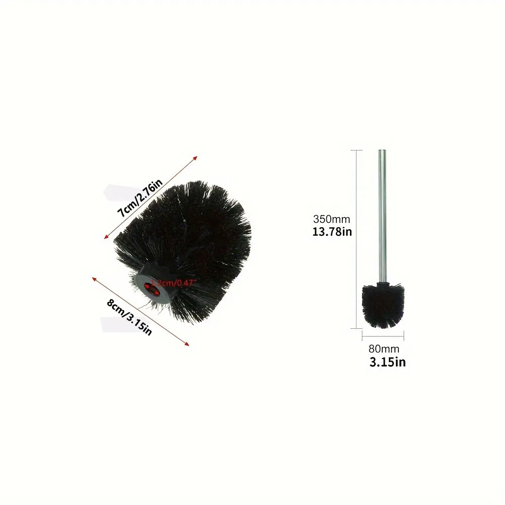 Enhanced Reusable Black Toilet Brush with Detachable Head