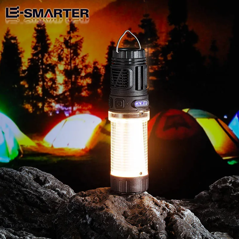 Rechargeable Mini Mosquito Repeller Portable Camping Lamp Magnetic Design Outdoor Backpacking Lighting LED Flashlight with Tripod