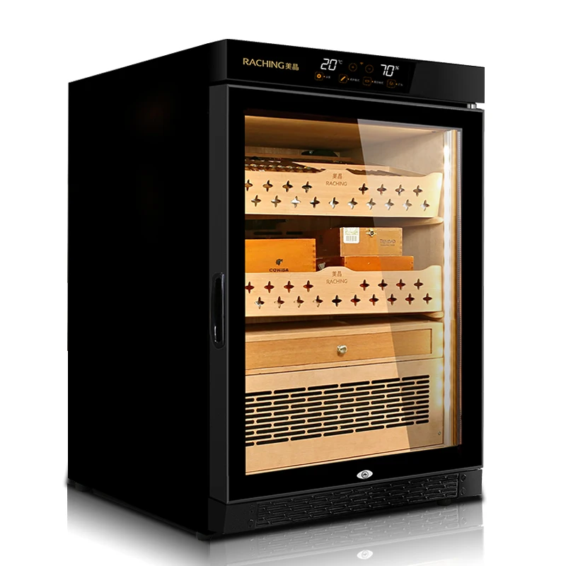 Compressor Spanish Cedar Electronic Humidor Fridge for Cigar Aging