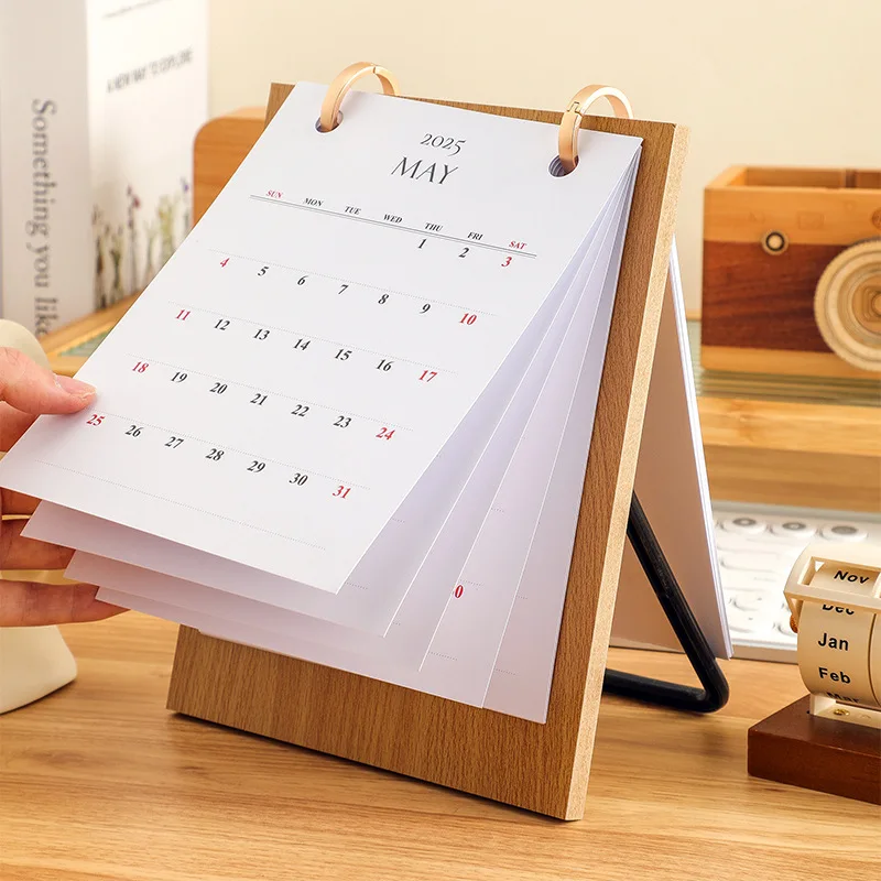 English Desk Calendar Retro Style Home Office Desktop Decoration Simple and Creative Unprinted Calendar