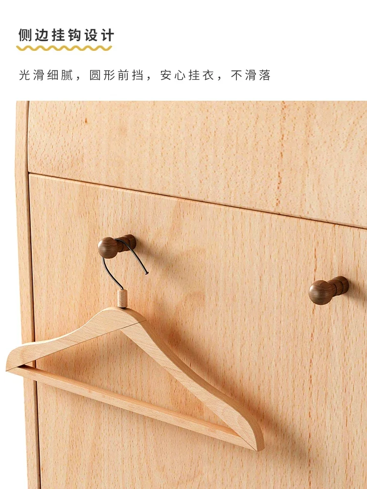 Little Duck Children's Wardrobe Solid Wood Baby Storage Wardrobe Little Closet Short
