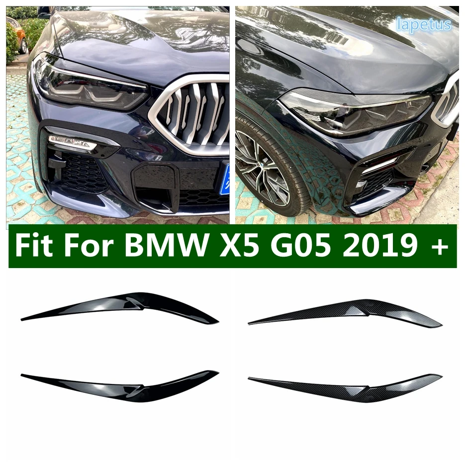 

Front Face Head Fog Lamp Light Molding Cover Kit Trim Carbon Fiber Look For BMW X5 G05 2019 - 2022 Black Exterior Accessories