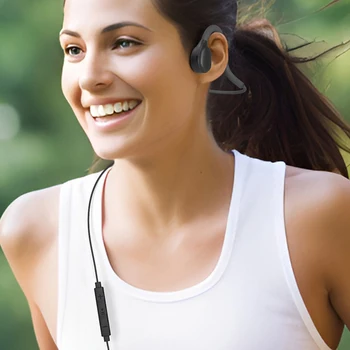 Cuffie sportive sospese Auricolari stereo per telefono Cuffie a conduzione ossea cablate con microfono per Iphone Xiaomi Samsung