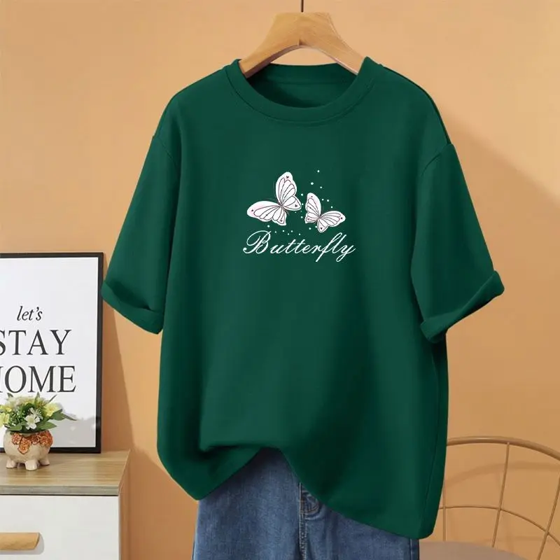 

Women Clothing Vintage Loose Casual T-shirt, Cartoon Printed O-neck Short Sleeve Top Tee, Fashion Basic 100% Cotton Pullovers